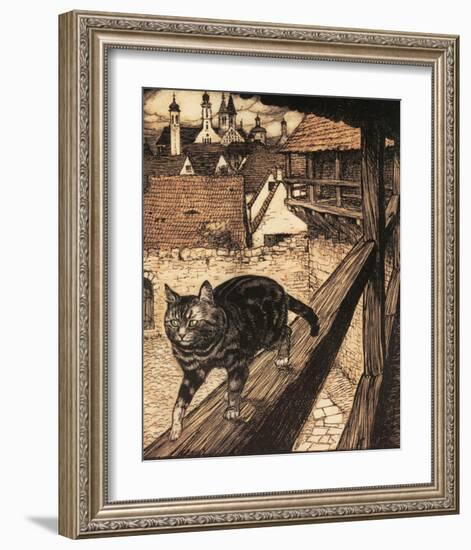 The Cat and Mouse in Partnership-Arthur Rackham-Framed Premium Giclee Print