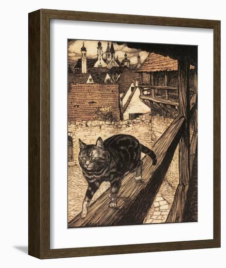 The Cat and Mouse in Partnership-Arthur Rackham-Framed Premium Giclee Print