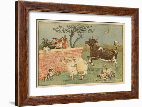 The Cat and the Fiddle and the Cow - Illustrations from Hey Diddle Diddle-Randolph Caldecott-Framed Giclee Print