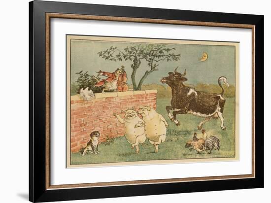 The Cat and the Fiddle and the Cow - Illustrations from Hey Diddle Diddle-Randolph Caldecott-Framed Giclee Print