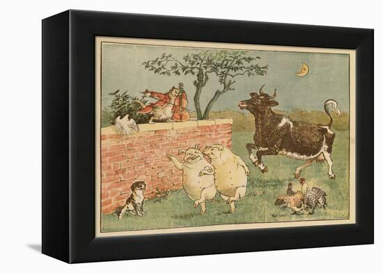 The Cat and the Fiddle and the Cow - Illustrations from Hey Diddle Diddle-Randolph Caldecott-Framed Premier Image Canvas