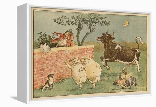 The Cat and the Fiddle and the Cow - Illustrations from Hey Diddle Diddle-Randolph Caldecott-Framed Premier Image Canvas