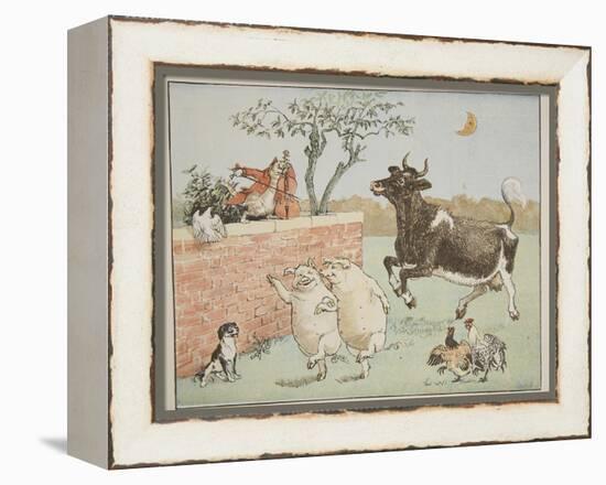 The Cat and the Fiddle, Illustration from 'Hey Diddle Diddle and Bye, Baby Bunting', 1882-Randolph Caldecott-Framed Premier Image Canvas