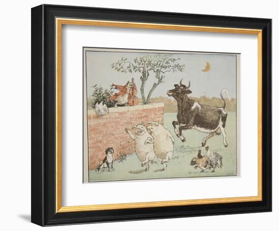 The Cat and the Fiddle, Illustration from 'Hey Diddle Diddle and Bye, Baby Bunting', 1882-Randolph Caldecott-Framed Giclee Print