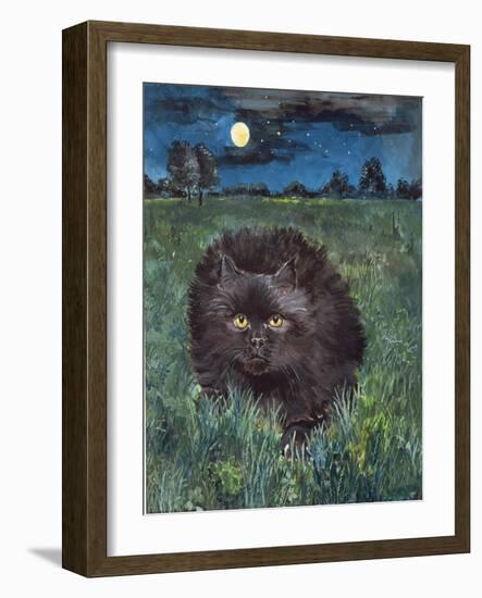 The Cat and the Moon-Hilary Jones-Framed Giclee Print