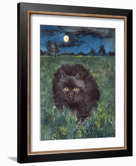 The Cat and the Moon-Hilary Jones-Framed Giclee Print