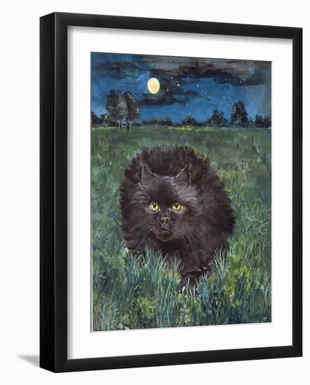 The Cat and the Moon-Hilary Jones-Framed Giclee Print