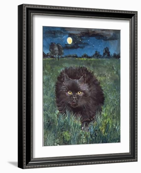 The Cat and the Moon-Hilary Jones-Framed Giclee Print