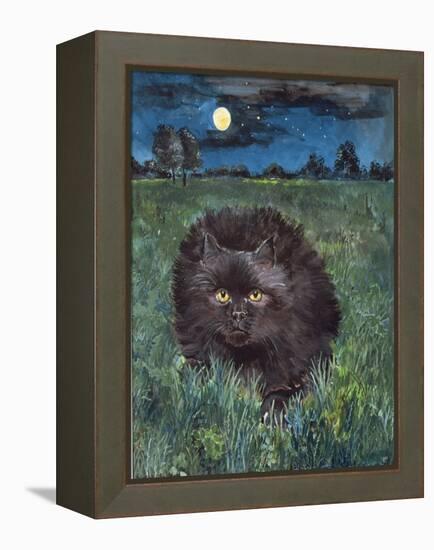 The Cat and the Moon-Hilary Jones-Framed Premier Image Canvas