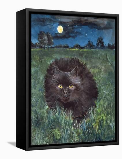 The Cat and the Moon-Hilary Jones-Framed Premier Image Canvas