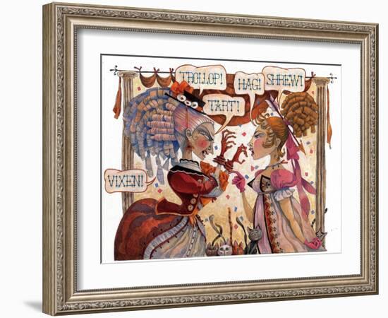 The Cat Fight-David Galchutt-Framed Giclee Print