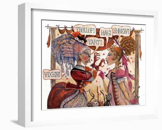 The Cat Fight-David Galchutt-Framed Giclee Print