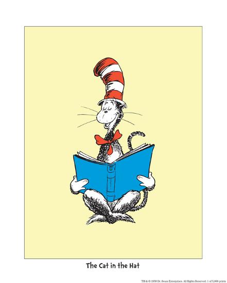 The Cat In The Hat On Yellow Art Print Theodor Dr Seuss Geisel Art Com