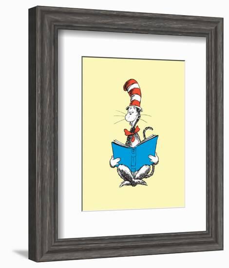 The Cat in the Hat (on yellow)-Theodor (Dr. Seuss) Geisel-Framed Art Print