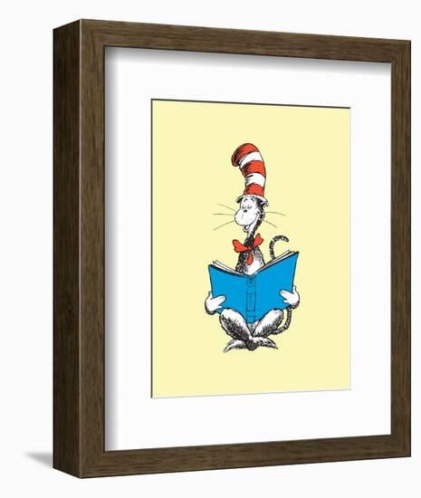 The Cat in the Hat (on yellow)-Theodor (Dr. Seuss) Geisel-Framed Art Print