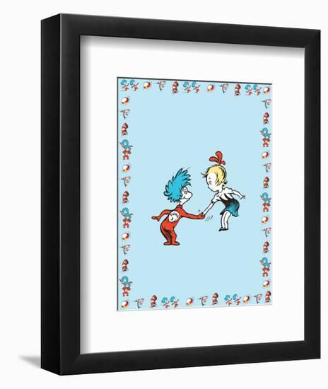 The Cat in the Hat: Thing One (on blue)-Theodor (Dr. Seuss) Geisel-Framed Art Print