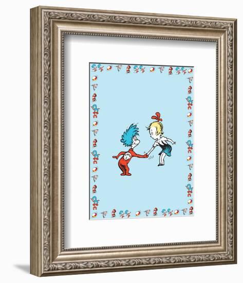 The Cat in the Hat: Thing One (on blue)-Theodor (Dr. Seuss) Geisel-Framed Art Print