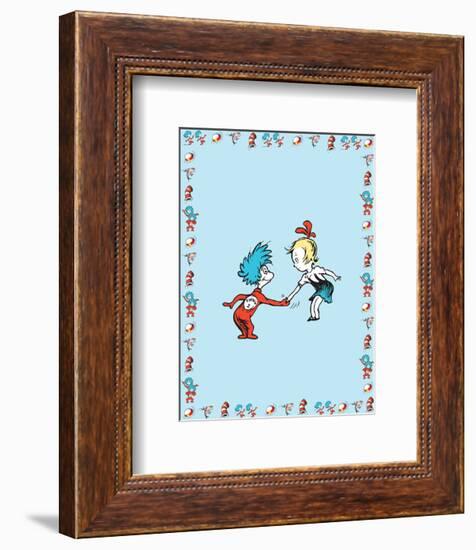 The Cat in the Hat: Thing One (on blue)-Theodor (Dr. Seuss) Geisel-Framed Art Print