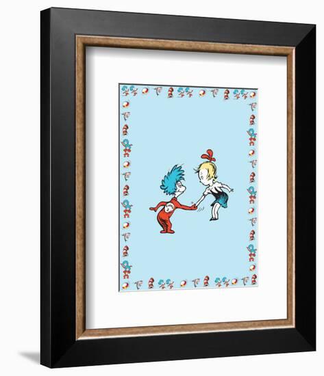 The Cat in the Hat: Thing One (on blue)-Theodor (Dr. Seuss) Geisel-Framed Art Print