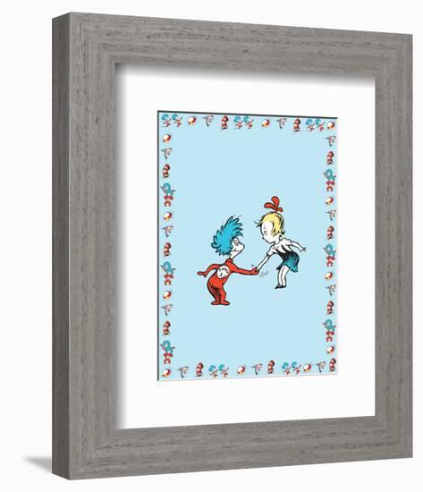 The Cat in the Hat: Thing One (on blue)-Theodor (Dr. Seuss) Geisel-Framed Art Print