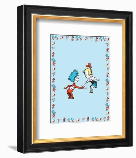 The Cat in the Hat: Thing One (on blue)-Theodor (Dr. Seuss) Geisel-Framed Art Print