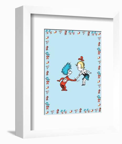 The Cat in the Hat: Thing One (on blue)-Theodor (Dr. Seuss) Geisel-Framed Art Print