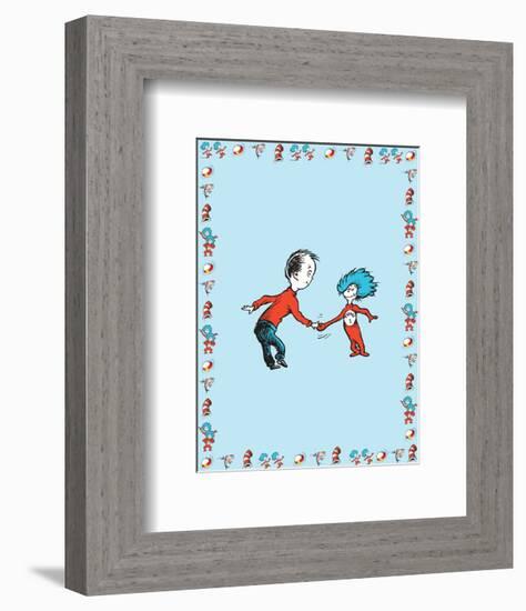 The Cat in the Hat: Thing Two (on blue)-Theodor (Dr. Seuss) Geisel-Framed Art Print