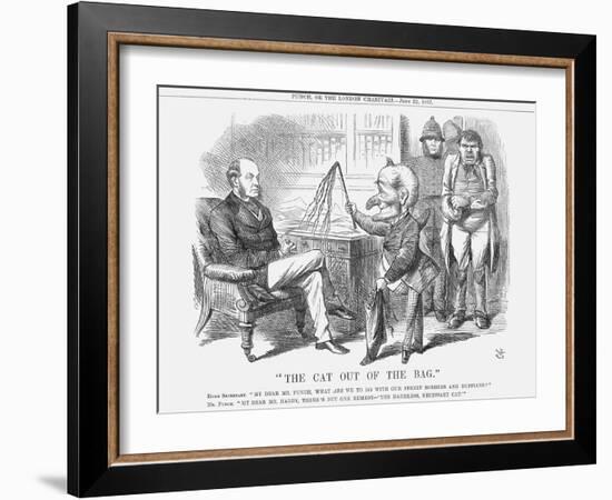 The Cat Out of the Bag, 1867-John Tenniel-Framed Giclee Print