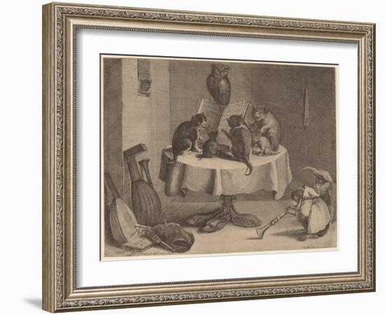 The Cat's Concert-David the Younger Teniers-Framed Giclee Print