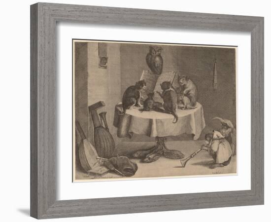 The Cat's Concert-David the Younger Teniers-Framed Giclee Print