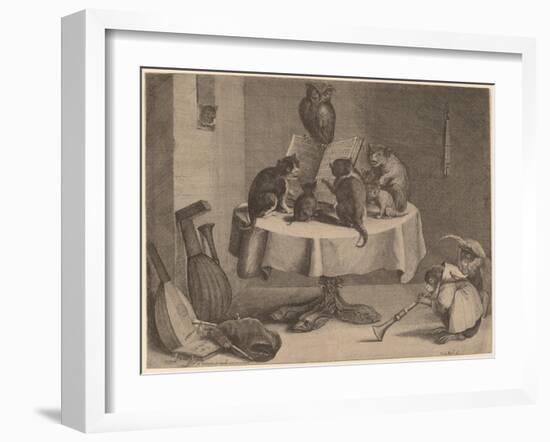 The Cat's Concert-David the Younger Teniers-Framed Giclee Print