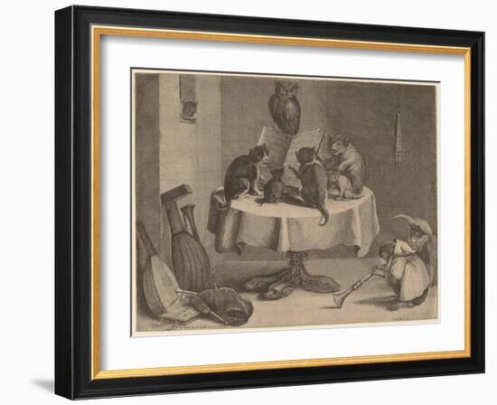 The Cat's Concert-David the Younger Teniers-Framed Giclee Print