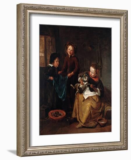 The Cat's Medicine-Jan Havicksz. Steen-Framed Giclee Print