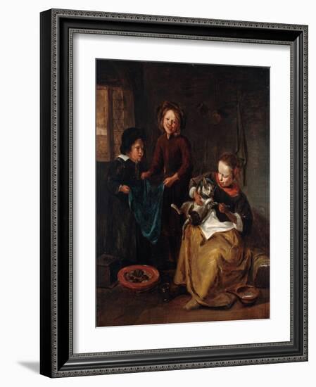 The Cat's Medicine-Jan Havicksz. Steen-Framed Giclee Print