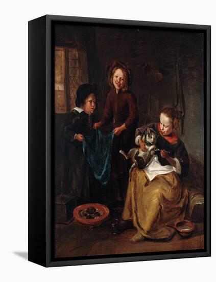 The Cat's Medicine-Jan Havicksz. Steen-Framed Premier Image Canvas