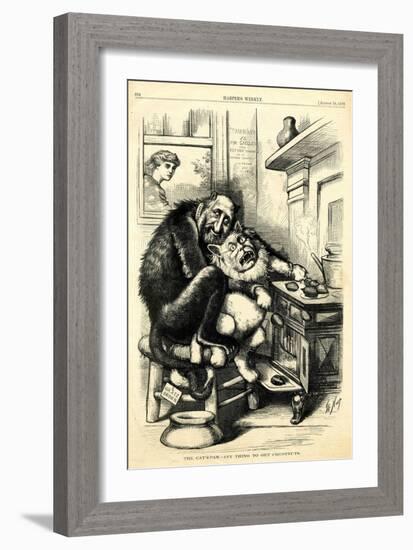 The Cat'S-Paw - Anything to Get Chestnuts, 1872-Thomas Nast-Framed Giclee Print