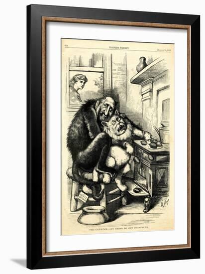 The Cat'S-Paw - Anything to Get Chestnuts, 1872-Thomas Nast-Framed Giclee Print