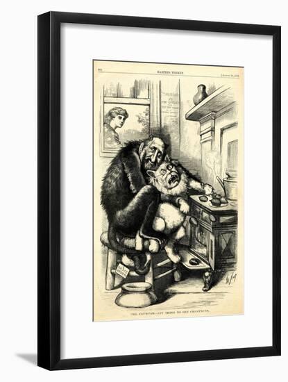 The Cat'S-Paw - Anything to Get Chestnuts, 1872-Thomas Nast-Framed Giclee Print