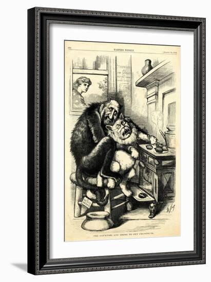 The Cat'S-Paw - Anything to Get Chestnuts, 1872-Thomas Nast-Framed Giclee Print