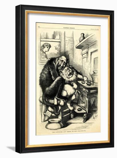 The Cat'S-Paw - Anything to Get Chestnuts, 1872-Thomas Nast-Framed Giclee Print