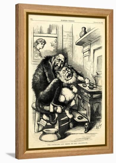 The Cat'S-Paw - Anything to Get Chestnuts, 1872-Thomas Nast-Framed Premier Image Canvas