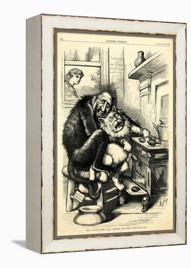 The Cat'S-Paw - Anything to Get Chestnuts, 1872-Thomas Nast-Framed Premier Image Canvas