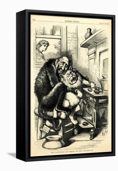 The Cat'S-Paw - Anything to Get Chestnuts, 1872-Thomas Nast-Framed Premier Image Canvas