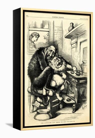 The Cat'S-Paw - Anything to Get Chestnuts, 1872-Thomas Nast-Framed Premier Image Canvas