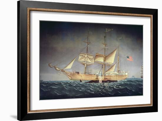 The 'Catalpa' with Whale-American School-Framed Giclee Print