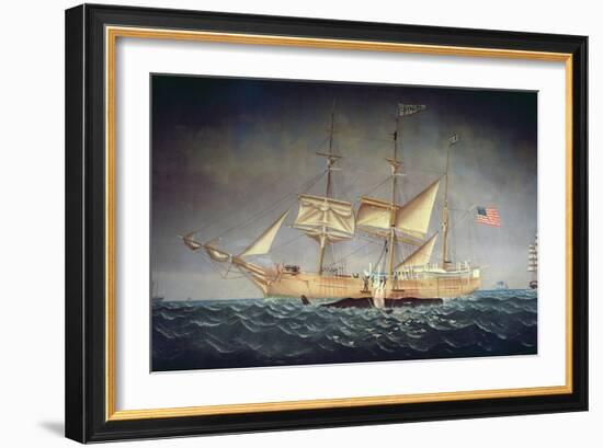 The 'Catalpa' with Whale-American School-Framed Giclee Print