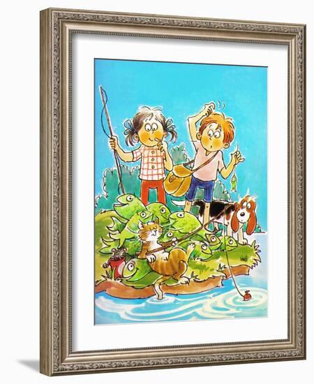 The Catch - Child Life-Ruth VanSciver-Framed Giclee Print