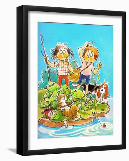 The Catch - Child Life-Ruth VanSciver-Framed Giclee Print