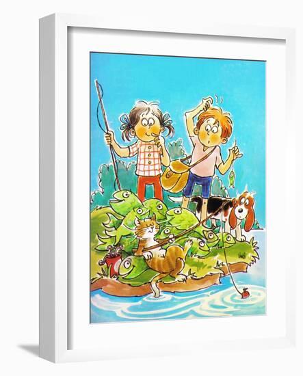 The Catch - Child Life-Ruth VanSciver-Framed Giclee Print