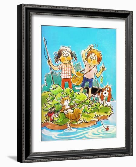 The Catch - Child Life-Ruth VanSciver-Framed Giclee Print